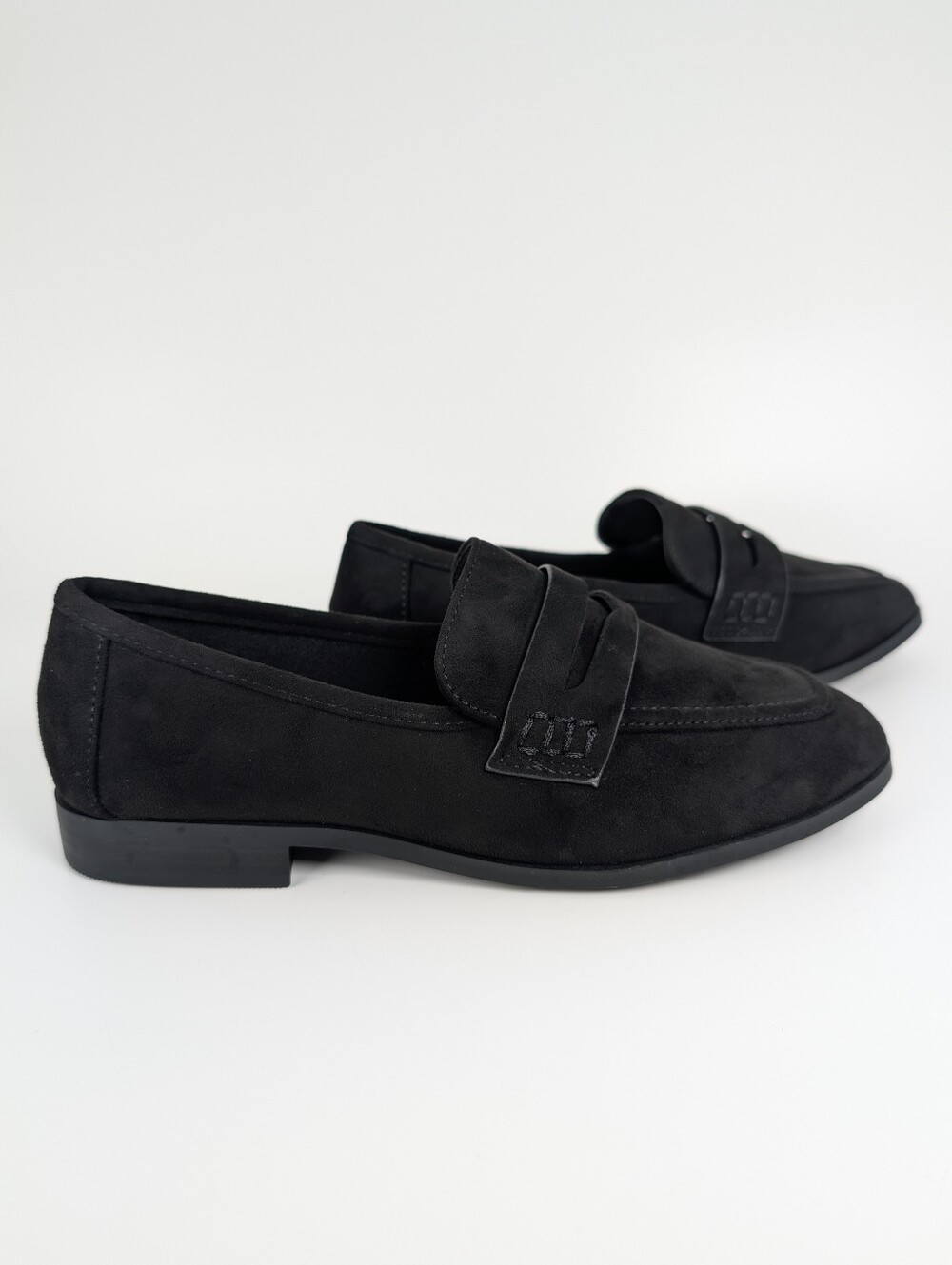 SODA Blakely Black Faux Suede Penny Loafers Women's Work Dress Office Shoes 7